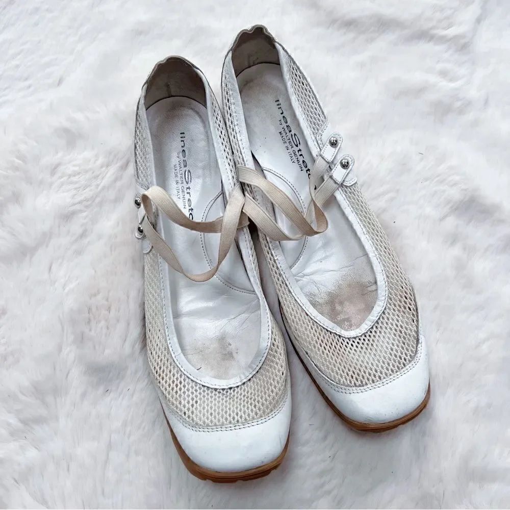 Linea Stretch by Walter Genuin Slip On Golf Shoes White Made in Italy womens 8